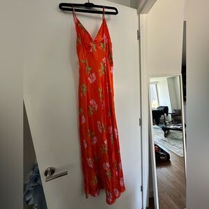 **NWT** From Future Orange Silk Slip Dress
